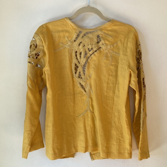 Chasing Unicorns💫 Summer In the City Linen Cutwork Jacket sz M - Picture 5 of 12